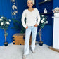 Rebecca Detailed Light Knit Jumper Cream