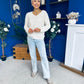 Rebecca Detailed Light Knit Jumper Cream