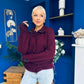 Darcy Detailed Knitted Cardi Burgundy