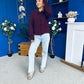 Darcy Detailed Knitted Cardi Burgundy
