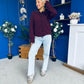 Darcy Detailed Knitted Cardi Burgundy