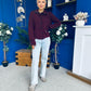 Darcy Detailed Knitted Cardi Burgundy