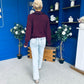Darcy Detailed Knitted Cardi Burgundy