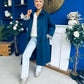 Juliette Button Detail Trench Coat Navy