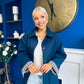 Juliette Button Detail Trench Coat Navy