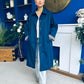 Juliette Button Detail Trench Coat Navy