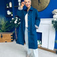 Juliette Button Detail Trench Coat Navy