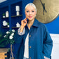 Juliette Button Detail Trench Coat Navy