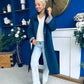 Juliette Button Detail Trench Coat Navy