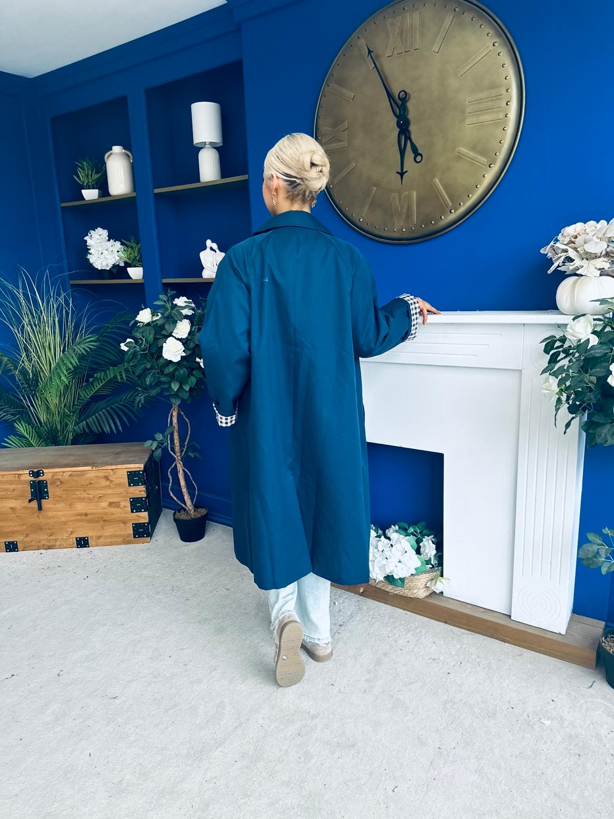 Juliette Button Detail Trench Coat Navy