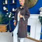 Juliette Button Detail Trench Coat Chocolate