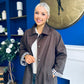 Juliette Button Detail Trench Coat Chocolate