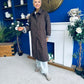 Juliette Button Detail Trench Coat Chocolate