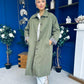 Juliette Button Detail Trench Coat Khaki