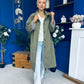 Juliette Button Detail Trench Coat Khaki