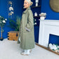 Juliette Button Detail Trench Coat Khaki