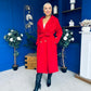 Claudia Detailed Trench Coat Red