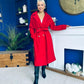 Claudia Detailed Trench Coat Red