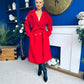 Claudia Detailed Trench Coat Red