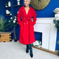 Claudia Detailed Trench Coat Red