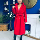 Claudia Detailed Trench Coat Red