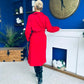 Claudia Detailed Trench Coat Red