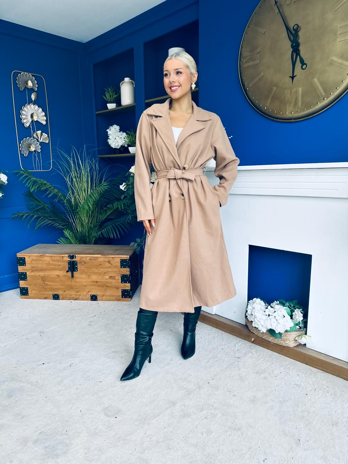 Claudia Detailed Trench Coat Beige