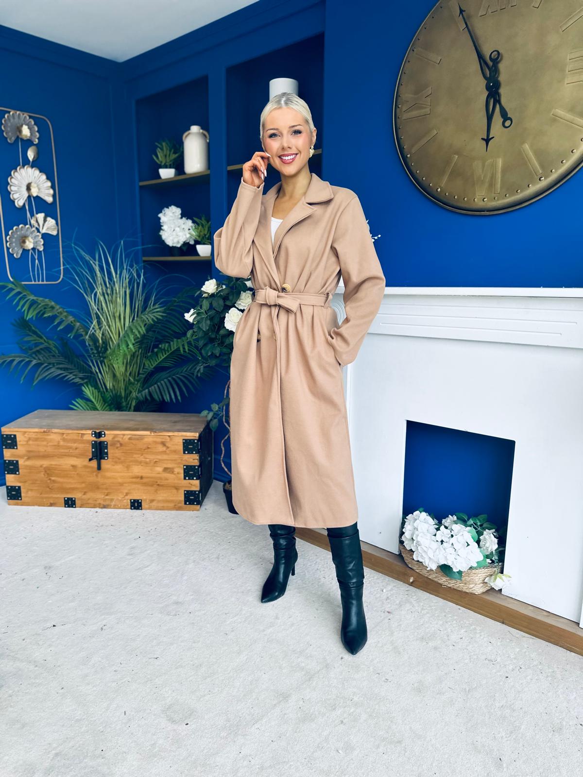Claudia Detailed Trench Coat Beige