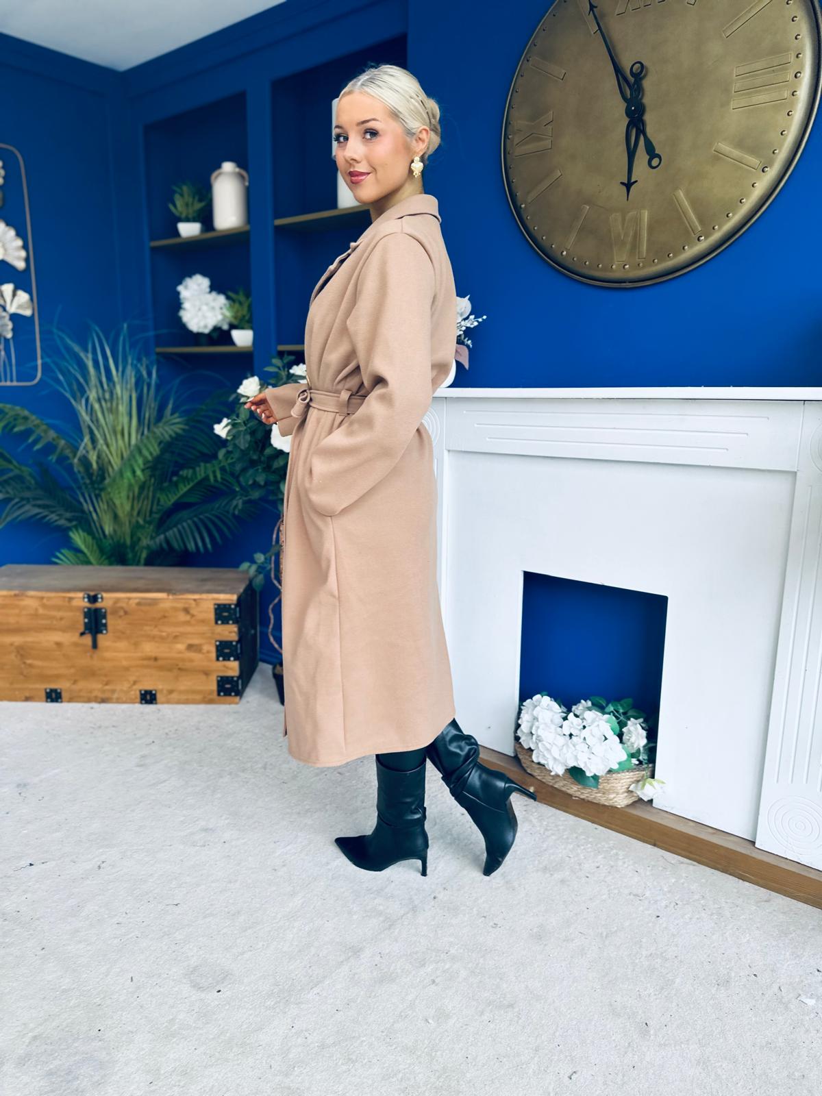 Claudia Detailed Trench Coat Beige