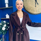 Claudia Detailed Trench Coat Chocolate