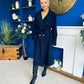 Claudia Detailed Trench Coat Navy