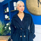 Claudia Detailed Trench Coat Navy