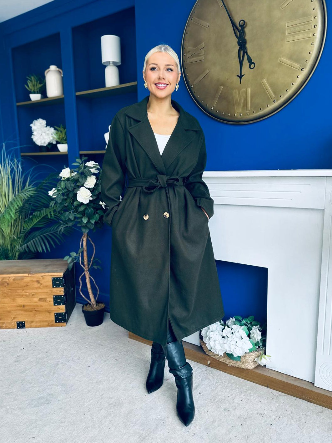 Claudia Detailed Trench Coat Khaki