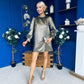 Kendra Metallic Mini Shift Dress Gold