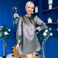 Kendra Metallic Mini Shift Dress Gold