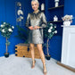 Kendra Metallic Mini Shift Dress Gold