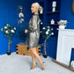 Kendra Metallic Mini Shift Dress Gold