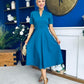 Simone Short Sleeve Midi Dress Teal
