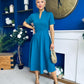 Simone Short Sleeve Midi Dress Teal