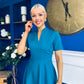 Simone Short Sleeve Midi Dress Teal