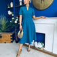 Simone Short Sleeve Midi Dress Teal