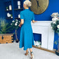Simone Short Sleeve Midi Dress Teal