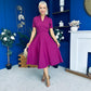 Simone Short Sleeve Midi Dress Berry