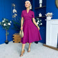 Simone Short Sleeve Midi Dress Berry