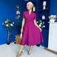 Simone Short Sleeve Midi Dress Berry