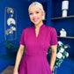 Simone Short Sleeve Midi Dress Berry