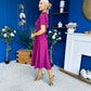 Simone Short Sleeve Midi Dress Berry