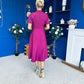 Simone Short Sleeve Midi Dress Berry