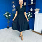 Simone Short Sleeve Midi Dress Black