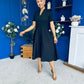 Simone Short Sleeve Midi Dress Black